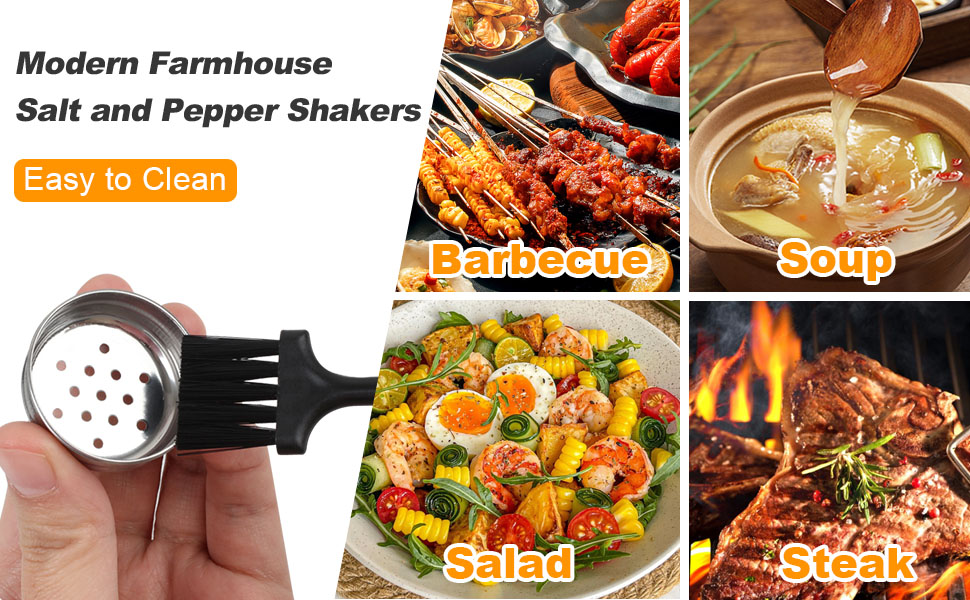 2 Pack Salt and Pepper Shakers Set