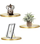 Cityelf Floating Shelves Wall Mounted Gold Wall Decor Iron Glass Hanging Shelf Home Decor Set of ...