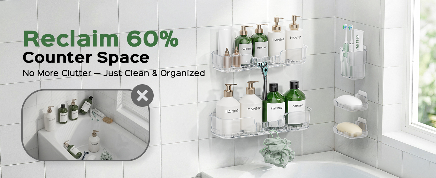 shower organizers and storage set