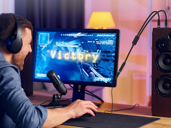 3.5mm splitter headphone splitter for pc headphones splitter 2 way mic adapter wire splitter aux 