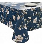 Pioggia Vinyl Tablecloth with Flannel Backing - Waterproof, Oil-Proof, Easy to Clean -Rectangle P...