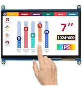ELECROW 7 Inch 1024×600 Touchscreen for Raspberry Pi: IPS Capacitive Touch Screen LCD Display, Mi...