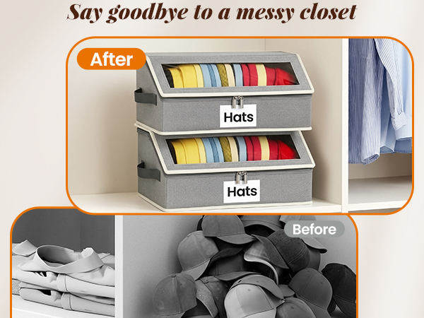 hat organizer box