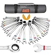 GRENPRO Ratcheting Wrench Set, 23PCS Combination Wrench Sets, Wrench Set Metric and Standard &amp; SA...