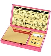 MAXUS Digital Gram Scale with 200g x 0.01g Capacity, Stylish Pink Plated Shining Cover and Platfo...