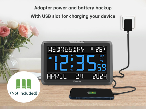 digital clock large display