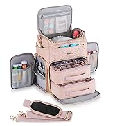 BEGULF Multi-Pockets Nail Polish Organizer Case with UV Light Storage, Nail Organizers and Storag...