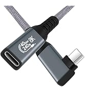 WLGQ USB4/Thunderbolt 4 Active Extension Cable (0.65FT) - Right Angle, 40Gbps Data, 240W Charging...