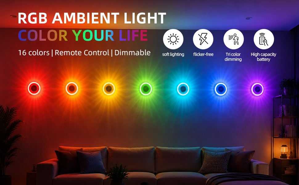 Motion-Activated RGB Light With No-Drill Installation