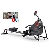 Sunny Health &amp; Fitness Compact Folding Magnetic Rowing Machine with 43 Inch Slide Rail, 285 LB Ma...