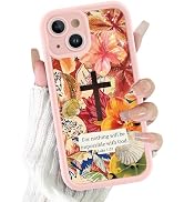 Vulfwela Christian Cross Summer Collage Seashell Hibiscus Flower Phone Case for iPhone 13 Bible J...