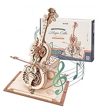 ROKR 3D Wooden Puzzles for Adults,Wooden Music Box Kits-Cello Wood Model Kits for Adults to Build,St...