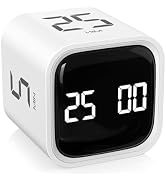 Rotating Pomodoro Timer 5, 25, 10 50 Minutes Preset, Desk Productivity Timer w/Gravity Sensor, Cu...