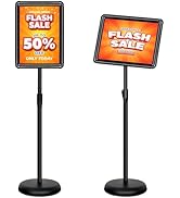 VAIIGO 8.5x11 Inch Adjustable Pedestal Poster Sign Stand, Heavy Duty Floor Standing Sign Holder S...