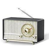 YOWGUIF AM FM Radio Classic Retro Wood Table Radio Bluetooth Speakers Radios Plug-in Wall with Ro...