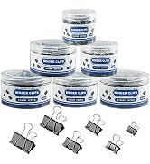 BainGesk 210 pcs Binder Clips Paper Clamps Assorted Sizes, X Large, Large, Medium, Small, Mini an...