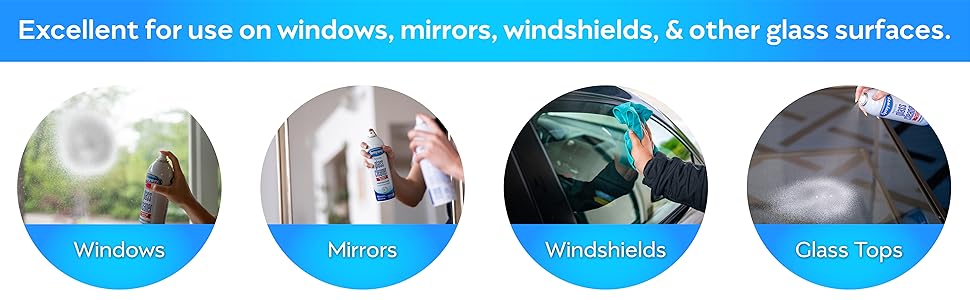Excellent for use on windows, mirrors, windshields, and other glass surfaces.