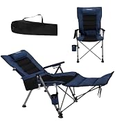 Anmiro Folding Camping Chair for adults-3-in-1 Heavy Duty Foldable Camp Chair with Detachable Foo...