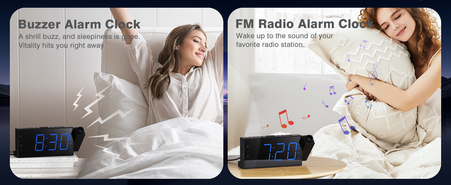 Projection Alarm Clock Radio