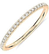 PAVOI 14K Gold Plated Solid 925 Sterling Silver CZ Simulated Diamond Stackable Ring Eternity Band...