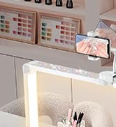 Yokilly 48W Half Moon Light: 34" Shadow-Free Half Moon Light for Desk Salon - Foldable LED Desk L...