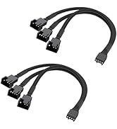 URELEGAN 3 Way 4 Pin PWM Fan Splitter Cable, 12 inch PC Fan Extension Cable 1 to 3 Fan Splitter C...