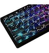 Tsungup Custom PBT Keycaps,135 Keys Shine Through Cool Modern Technology Style Theme Side Printed...