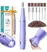 COSLUS Cordless Nail Drill Electric File: with Nail Lamp 2 in 1 Portable Nail Drill Machine Kit, ...