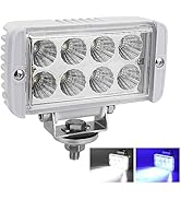 RVZONE Dual Color Led Boat Lights IP67 Waterproof LED Marine Spreader Light Deck/Dock Marine Ligh...