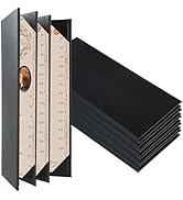 FLKQC Restaurant Menu Covers Holders 4.25" x 11" | Pack of 5 Synthetic Leather Quad Fold Panels 6...