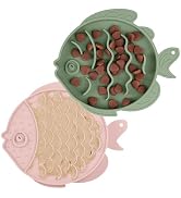 Coomazy 2-in-1 Silicone Slow Feeder Cat Bowl and Lick Mat, Interactive Puzzle Toy for Cats, Preve...