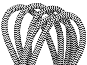 Flat plug Extension cord 3 outlet small Braided black 2 foot Braided Extension cord