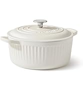 SENSARTE Enameled Cast Iron Dutch Oven 3.5 Quart Nonstick Casserole Cooking Pot with Lid Dual Han...