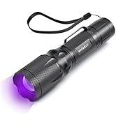 METII Flashlight with UV Light, 395nm Ultraviolet Blacklight Zoomable, 4 Modes Small LED Torch De...
