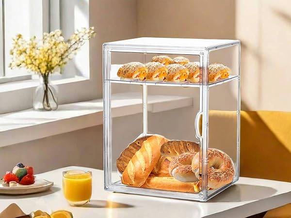 bread box for kitchen countertop storage container pastry display case 