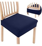 smiry Stretch Jacquard Seat Covers for Dining Room Chairs Set of 6, Removable Washable Chair Seat...