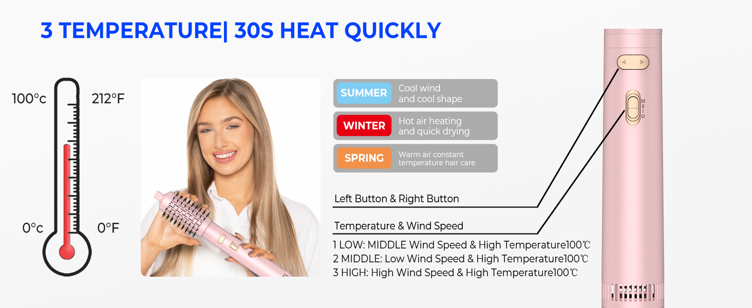 rotating hot air brush 1 inch