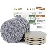 new space Furniture Sliders, 4+4 Pack 5" Multi-Surface Furniture Sliders for Carpet and Hard Floo...