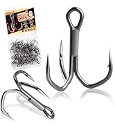 Dovesun Fishing Treble Hooks 3X Strong Professional V Triple Fishing Hooks for Saltwater Freshwat...