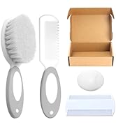 Baby Hair Brush and Comb Set, 4Pcs Baby Soft Bristles Brush Cradle Cap Brush Hair Comb for Newbor...