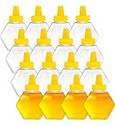 Elsjoy 16 Pack Plastic Honey Bottle Jars, 7 Oz Squeeze Bottles Empty Jars with Spout, Refillable ...