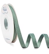 Ribbli Dusty Sage Green Velvet Ribbon Double Faced 3/8 Inch 10-Yard Spool Light Green Ribbon Use ...