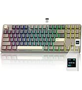 Rainy75 QK87 75% Keyboard with Multimedia Screen, QMK/VIA Wireless Gaming Keyboard, Creamy Mechan...