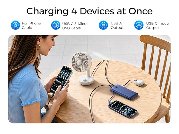 portable charger with built in cable