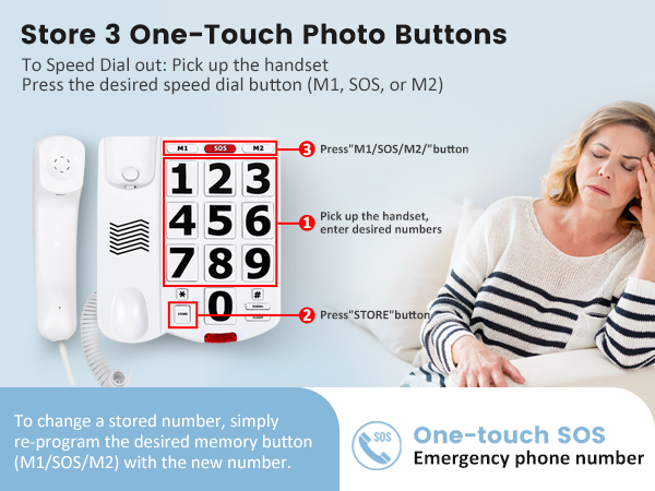 large key corded phones for elderly