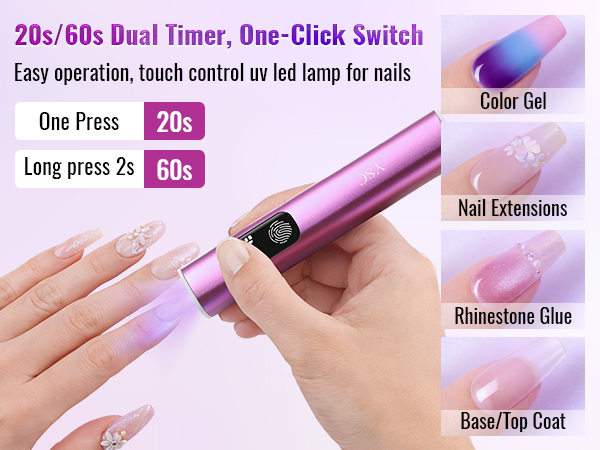 flash curing uv light pen for nails with 2 timers