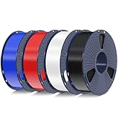 SUNLU PLA+2.0 3D Printer Filament Bundle, 4KG Upgrade PLA+ Filament 1.75mm, Tougher and Stronger,...