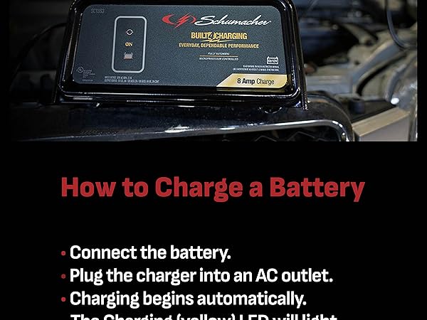 Schumacher SC1363 3-in-1 8A Fully Automatic Battery Charger and Maintainer