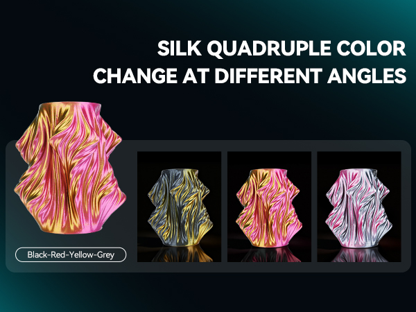 sunlu 3d printer filament quadruple silk filament color changing multicolored multi color sunlu silk