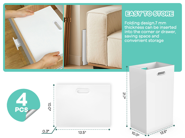 Easy to store portable trash can